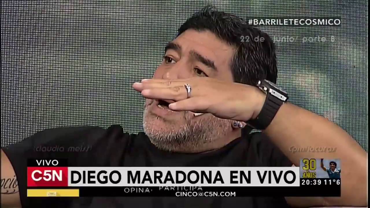 Diego  Maradona y su reconocimiento a Víctor Hugo -22/ 06/ 2016-  C5N