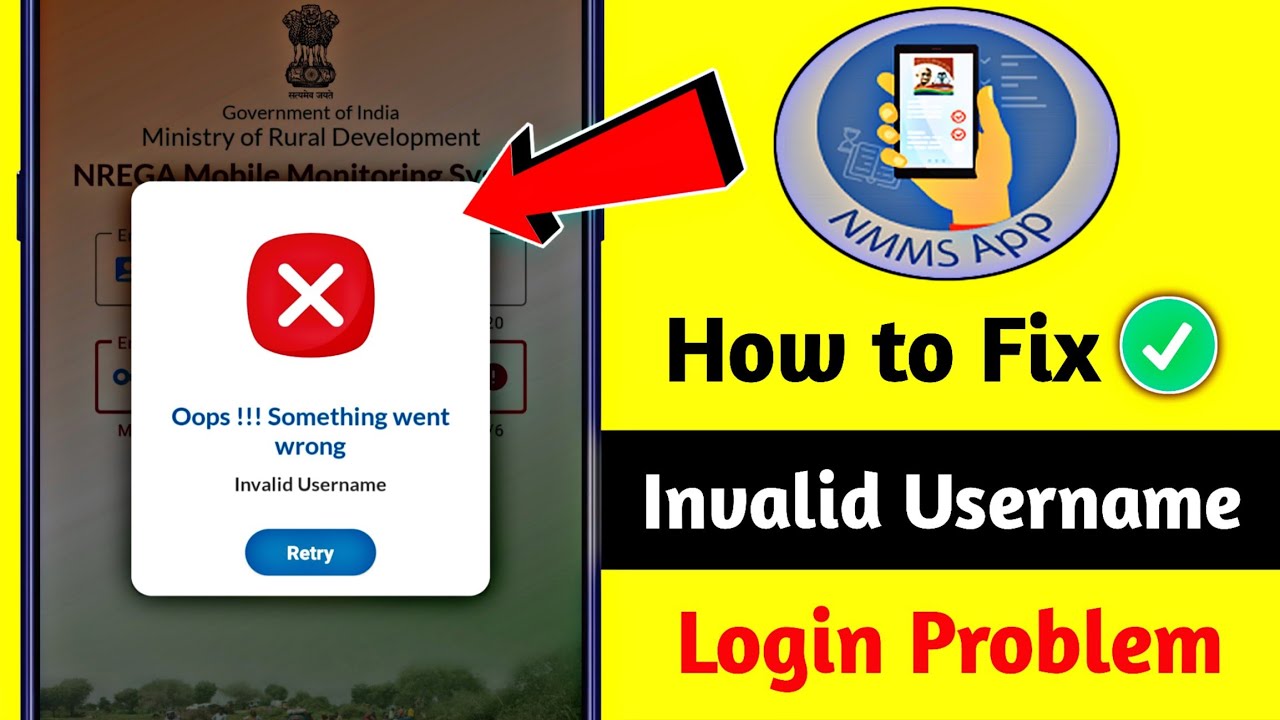 narega Nmms App invalid username password | how to fix invalid username | something went wrong