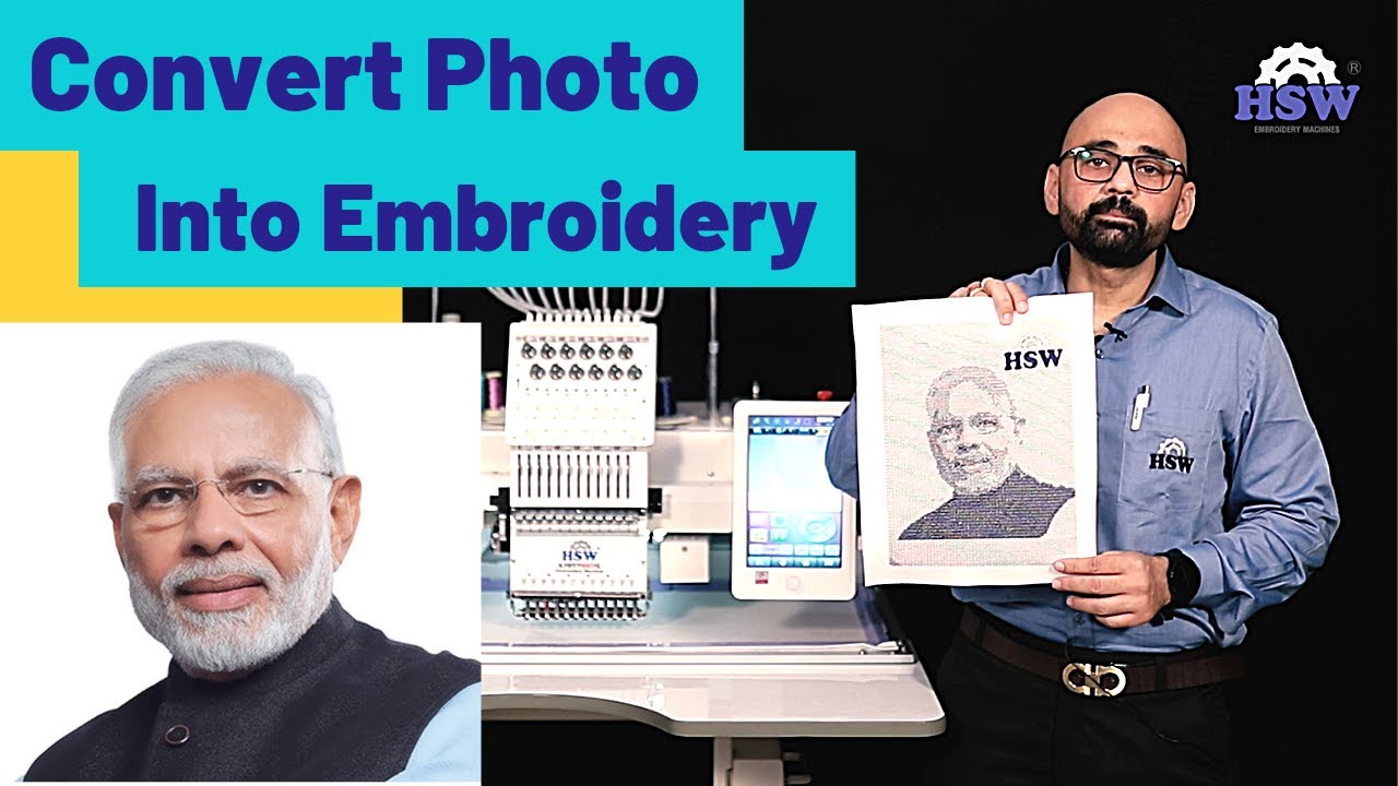 Convert Photo Into Embroidery in HSW Embroidery Machine
