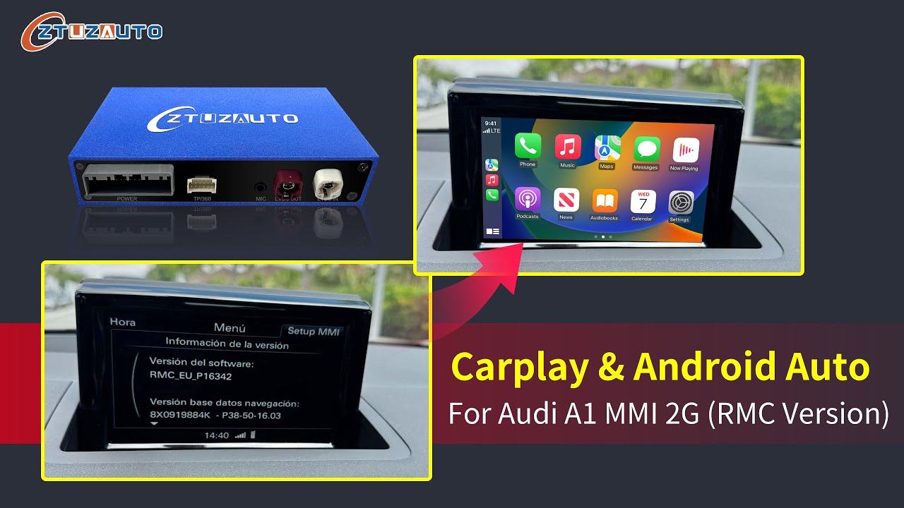 ZTUZAUTO | AUDI A1 (MMI 2G RMC)  𝗹 𝗪𝗜𝗥𝗘𝗟𝗘𝗦𝗦 𝗔𝗣𝗣𝗟𝗘 𝗖𝗔𝗥𝗣𝗟𝗔𝗬 𝗜𝗡𝗦𝗧𝗔𝗟𝗟 ,step by step