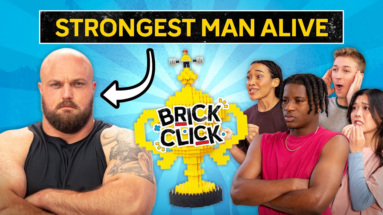 We Competed Against The Strongest Man Alive! | LEGO Brick Click