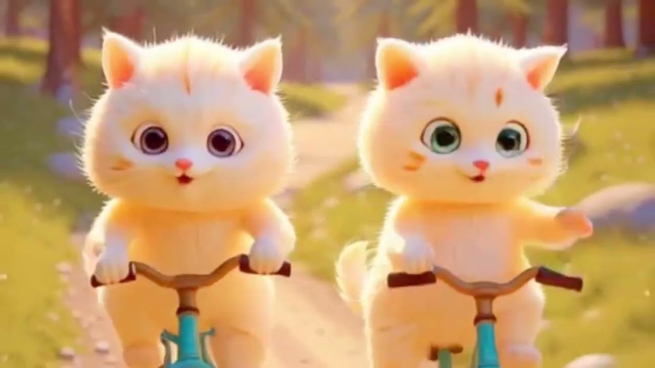 Cute kittens enjoying in jungle 