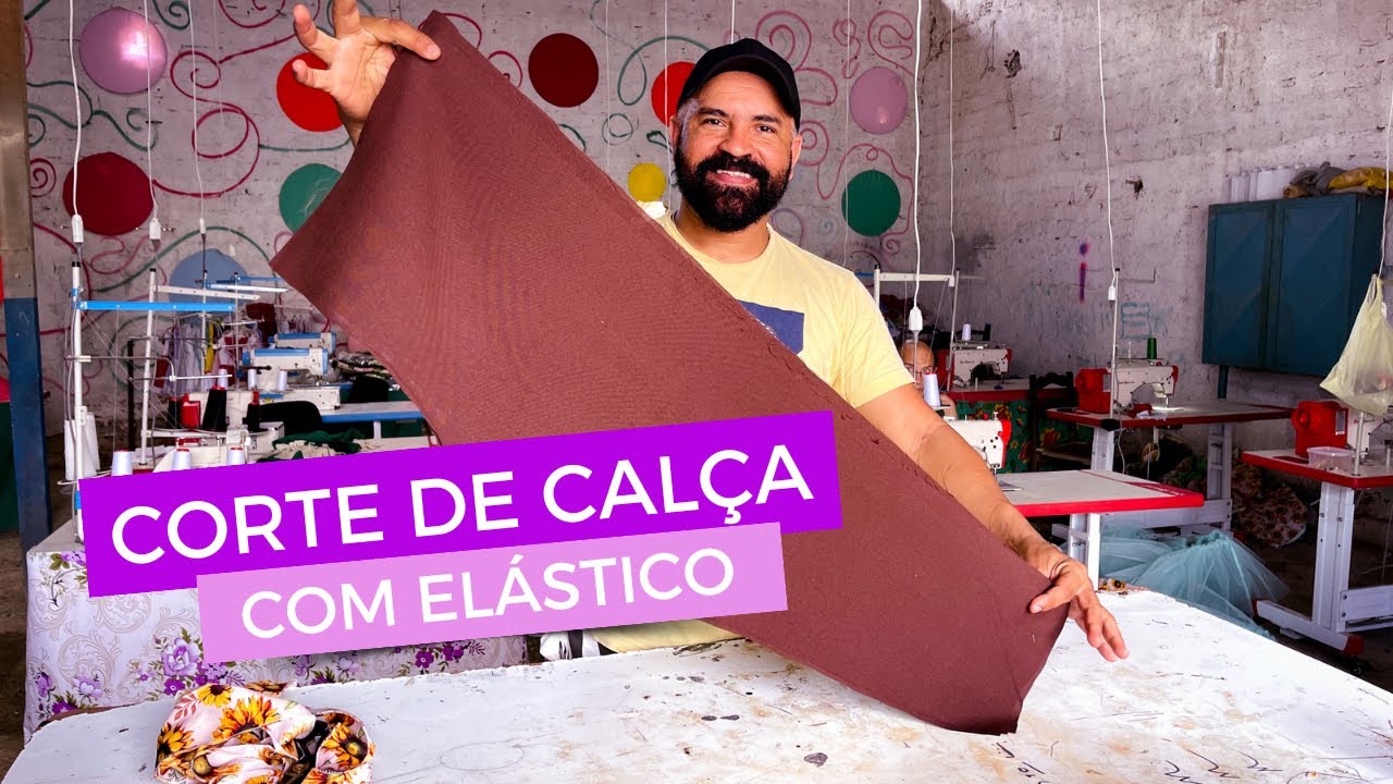 CORTE DE CAL&Ccedil;A COM EL&Aacute;STICO EM TECIDO OXFORD NO TAMANHO 36 AO 38#moldesderoupas#costura#cal&ccedil;a#dicas