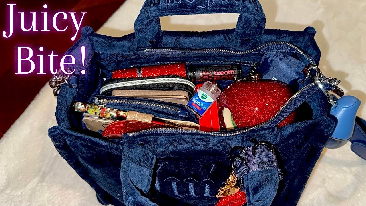 Сумка-тоут Juicy Couture Lux Velvet 💙! Что в моей сумке?! WIMB?! 💕👜
