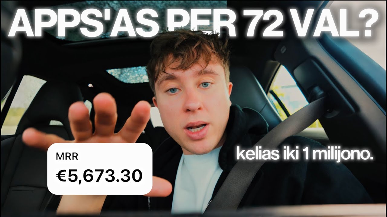 Darom apps'ą per 3 dienas. (kelionė nuo 0 iki $1M)