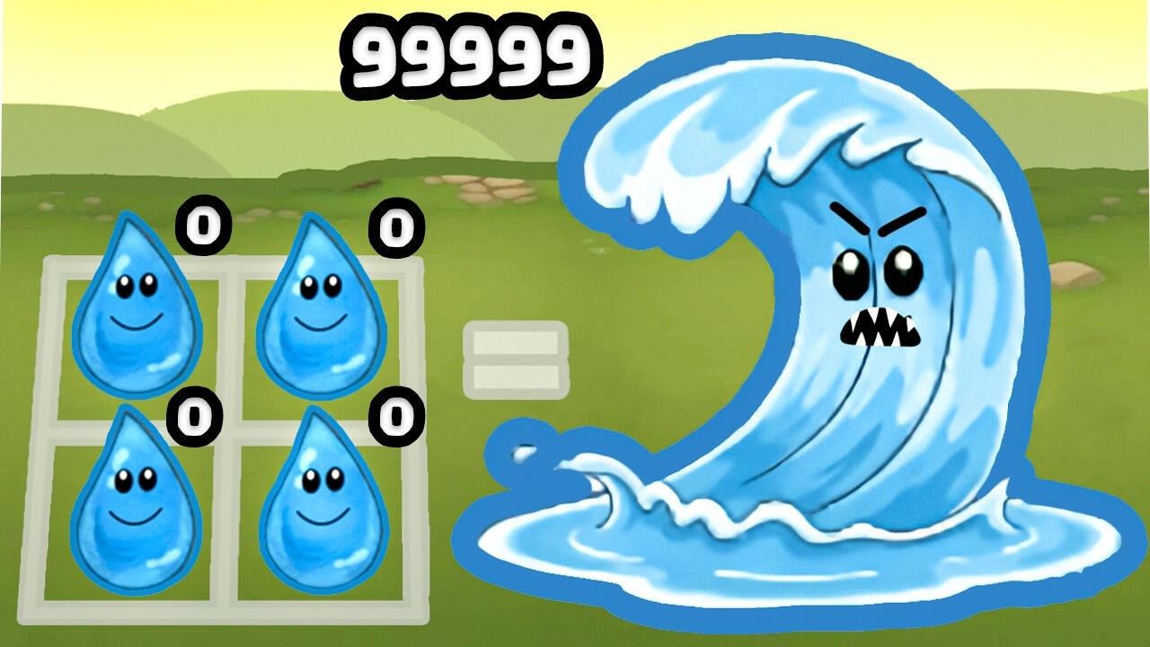 Can Water Elements merge to MAX LEVEL TSUNAMI?