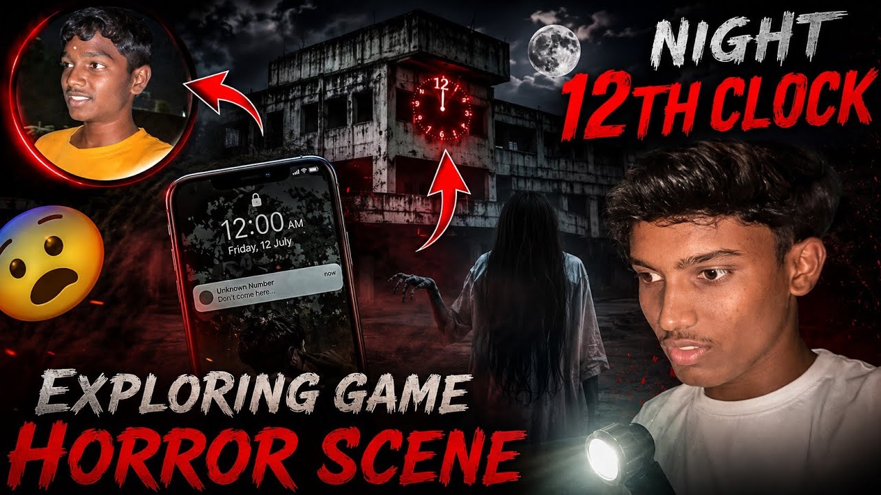 Night 12 clock exploring game horror scene 