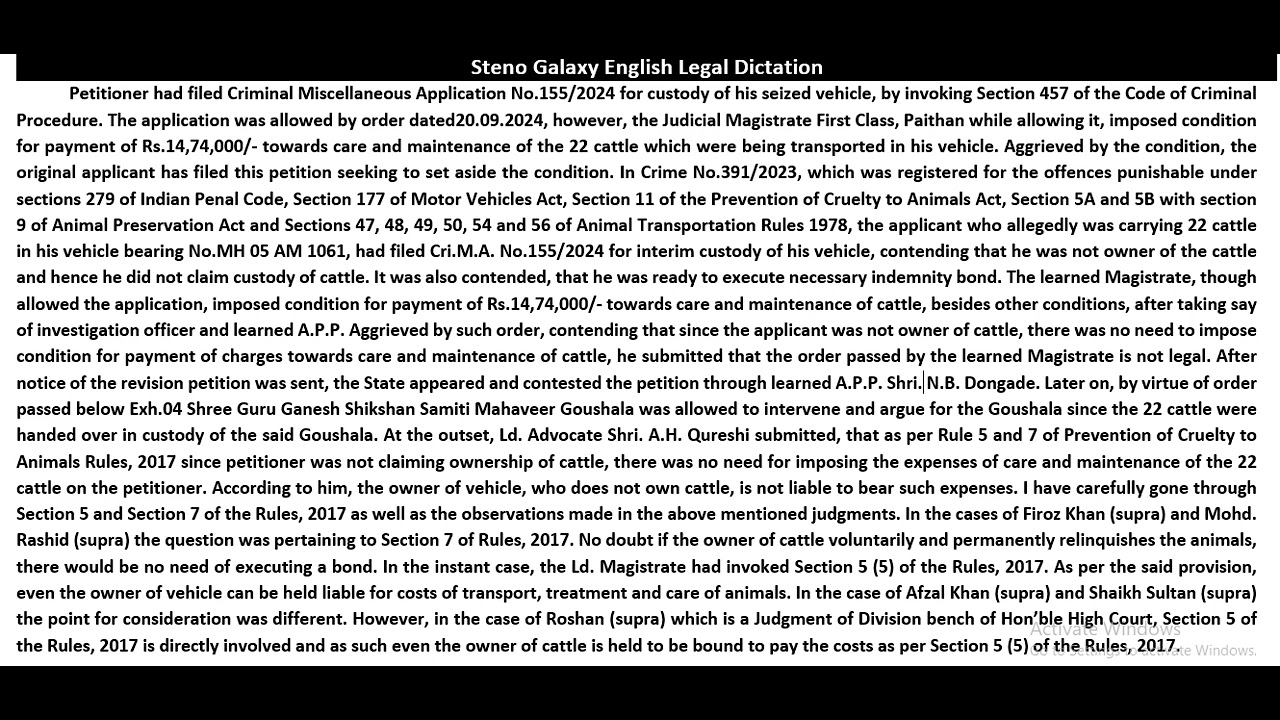 English Legal 100 WPM Dictation || 