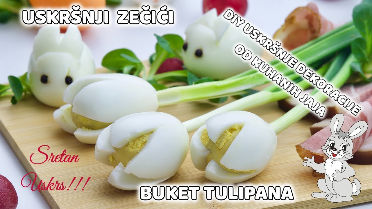 Uskršnje dekoracije od kuhanih jaja - TULIPANI I ZEČIĆI!!! • ReciPeci Sandre Gašparić