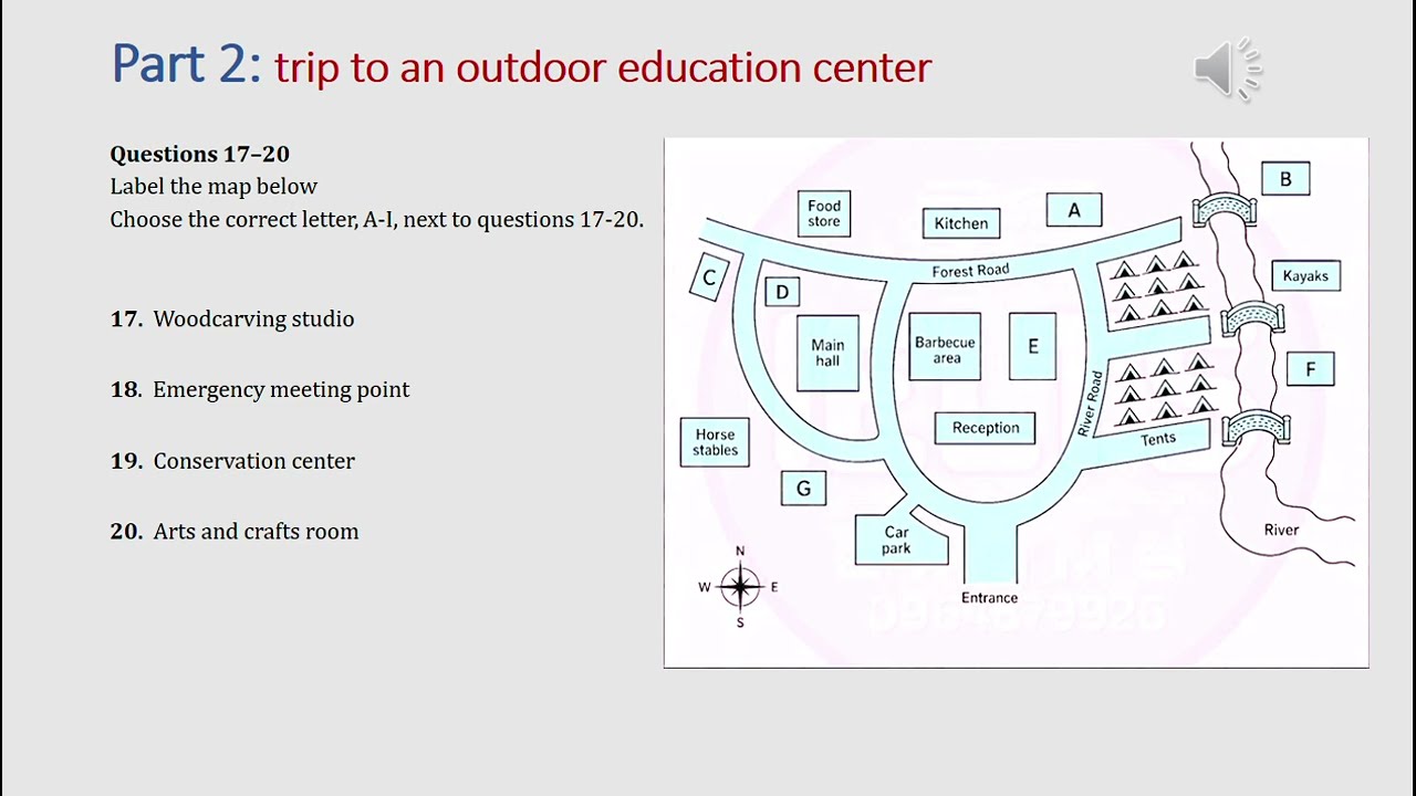 IELTS listening practice Part 2: trip to an outdoor education center (answer+ transcript)