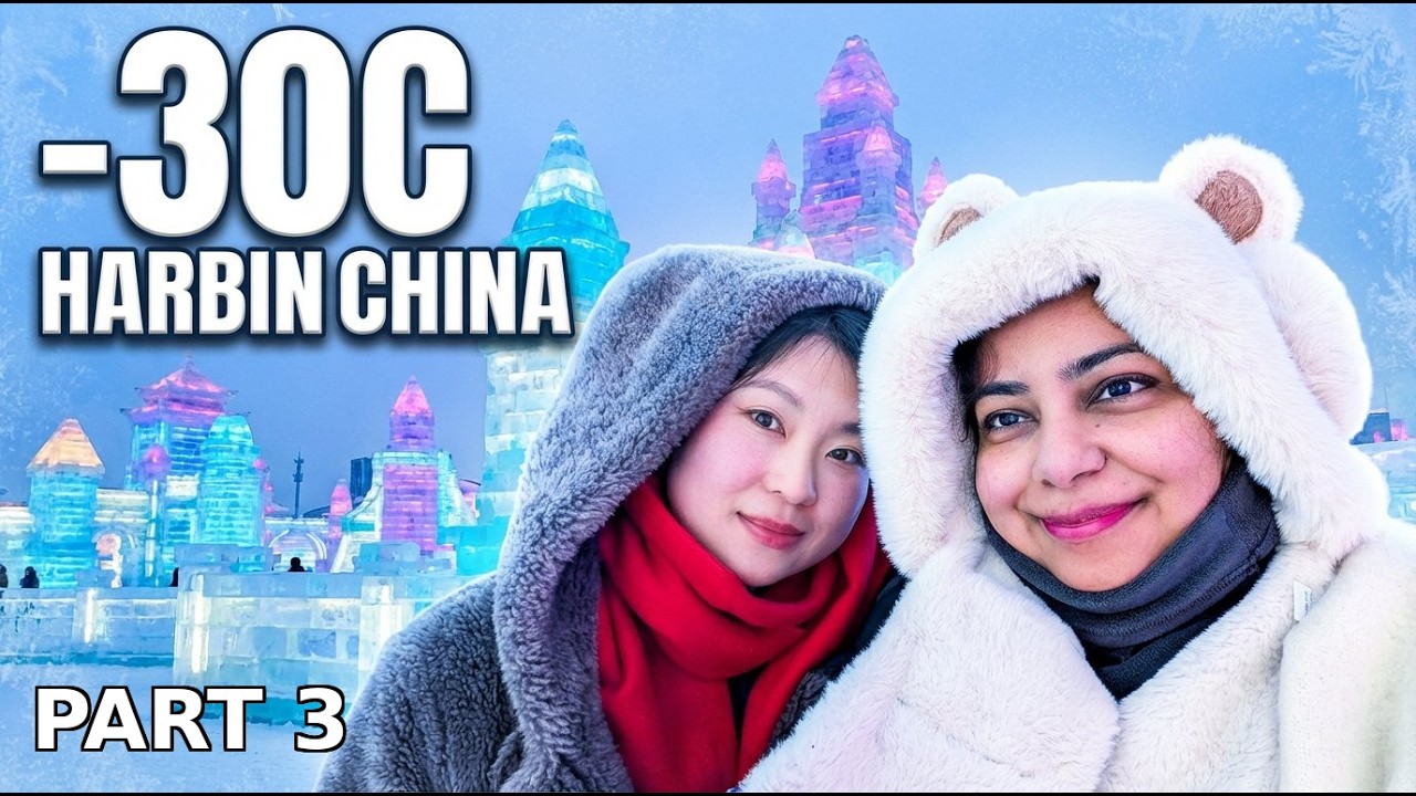 Harbin Part 3 | Night Lights, Halal Food & Pakistani Restaurant in China 🌟🧊