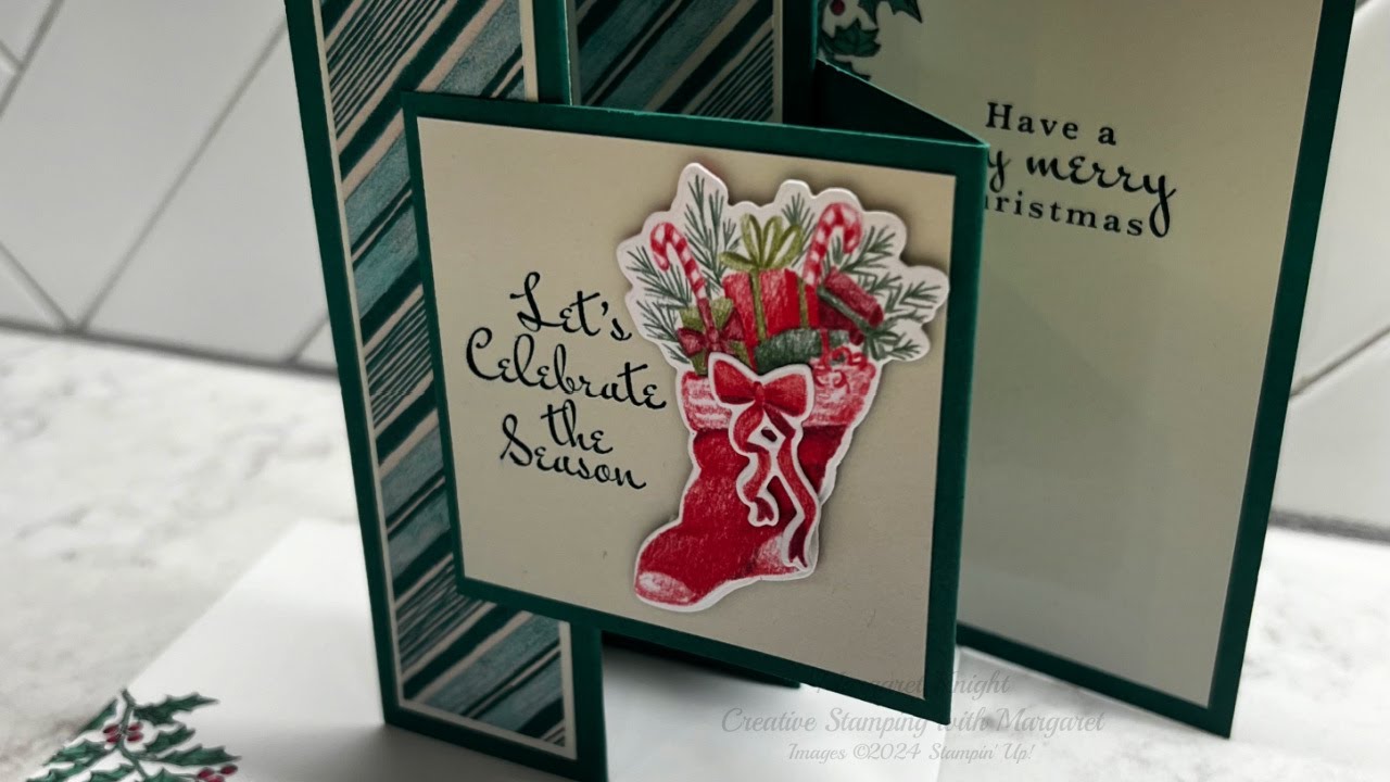 Sentimental Wishes Fun Fold Card @CreativeStampingwithMargaret