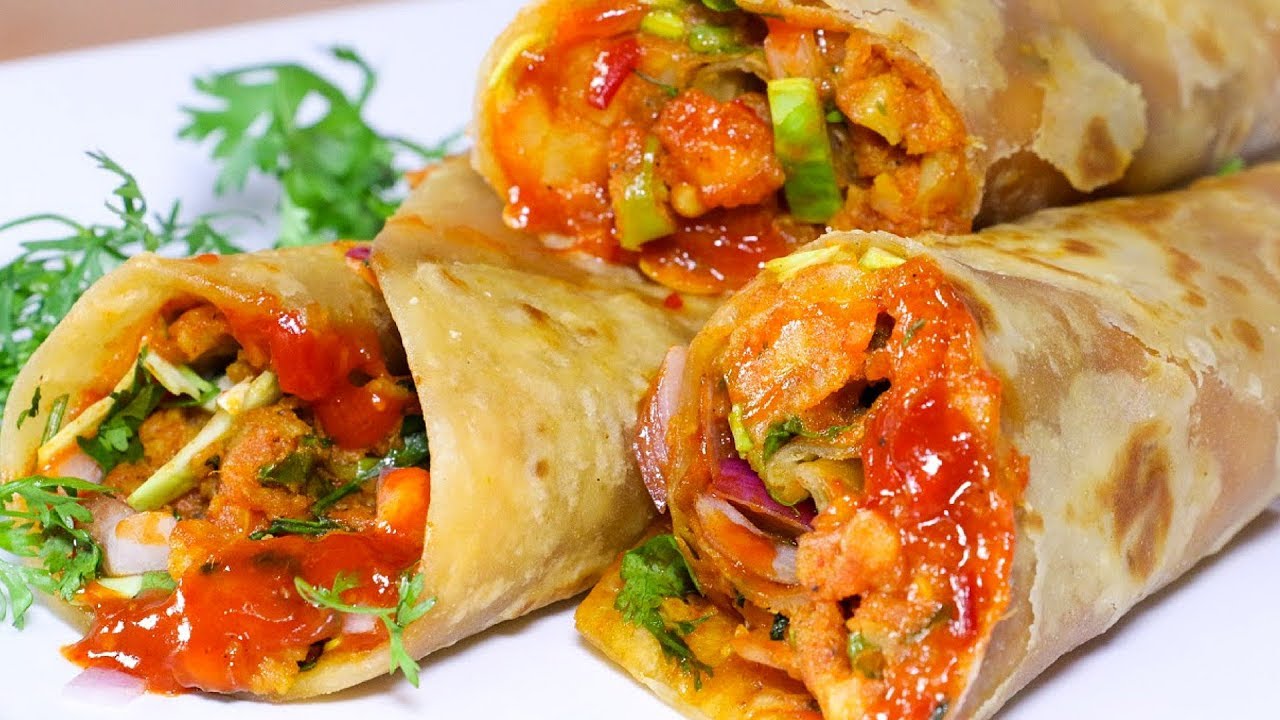 Schezwan Frankie | Veg Schezwan Rolls Recipe | Kanak's Kitchen