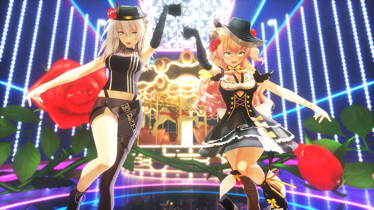 【MMD】獅白ぼたん × 桃鈴ねね　- ヒアソビ -