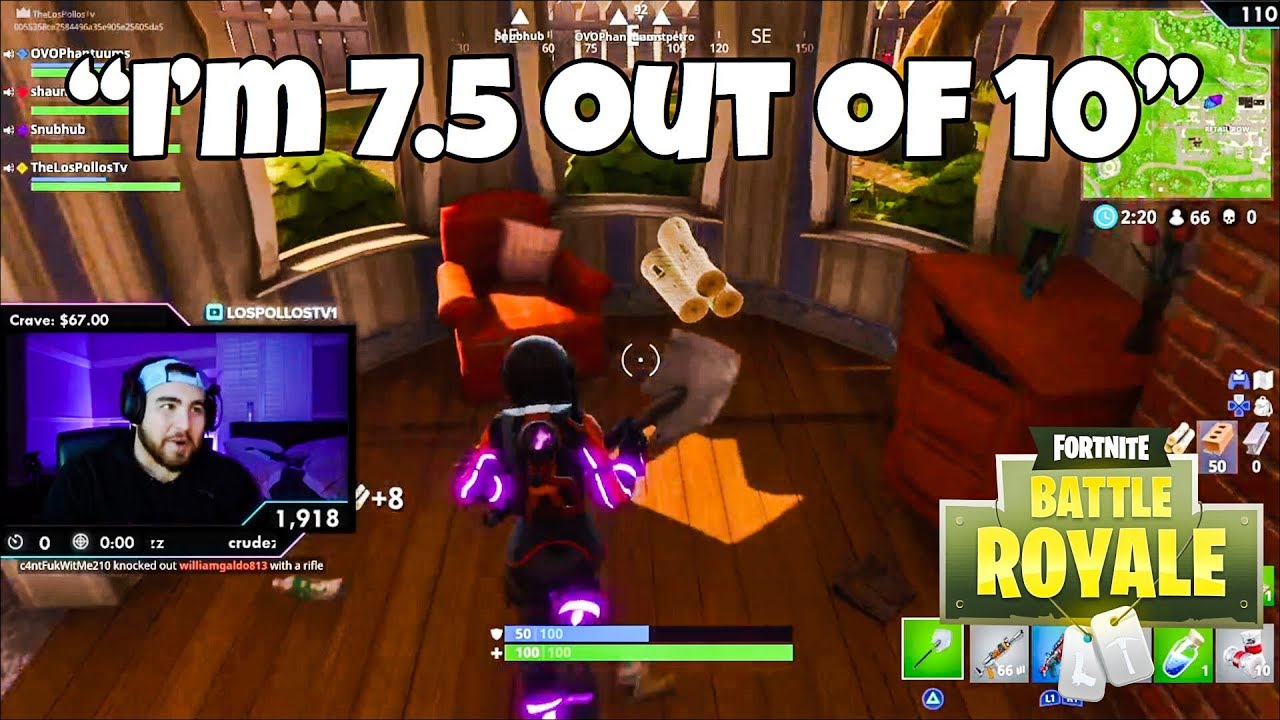 LosPollosTV оценивает себя в Fortnite