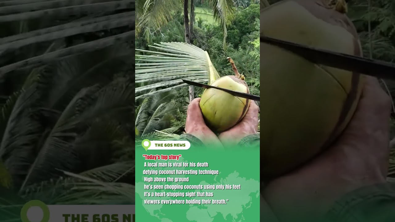 Chopping coconuts with FEET? (Unbelievable) 🥥