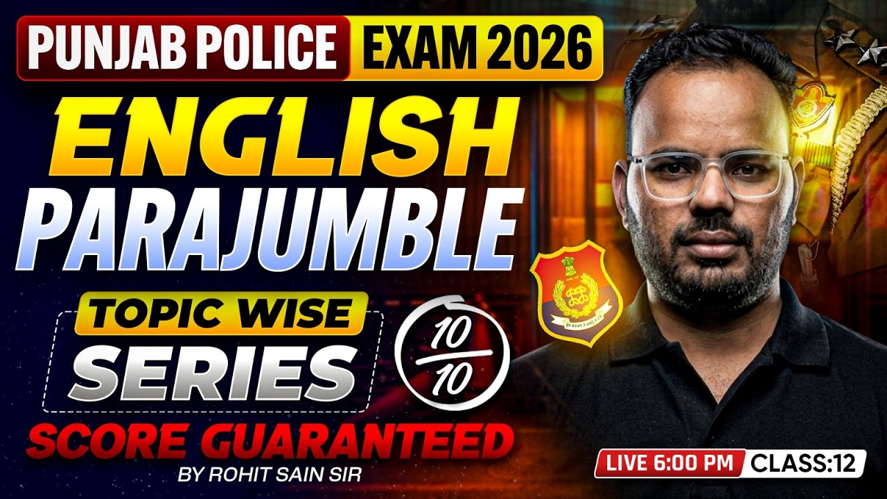 Punjab Police Constable Exam Preparation 2026 | Parajumbles  | English Class By Rohit Sir