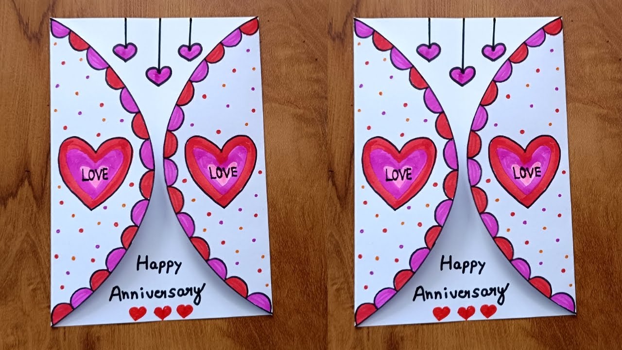 How to make anniversary card for parents / happy anniversary card / anniversary card making at home