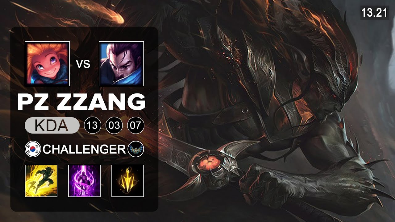 Pz ZZang Yasuo vs Zoe Mid - KR Challenger - Patch 13.21 Season 13