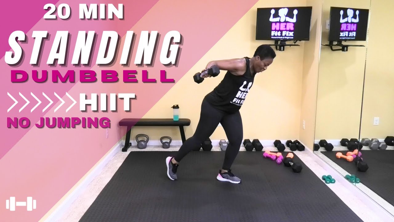 20 Minute Standing Dumbbell HIIT - Low Impact Workout