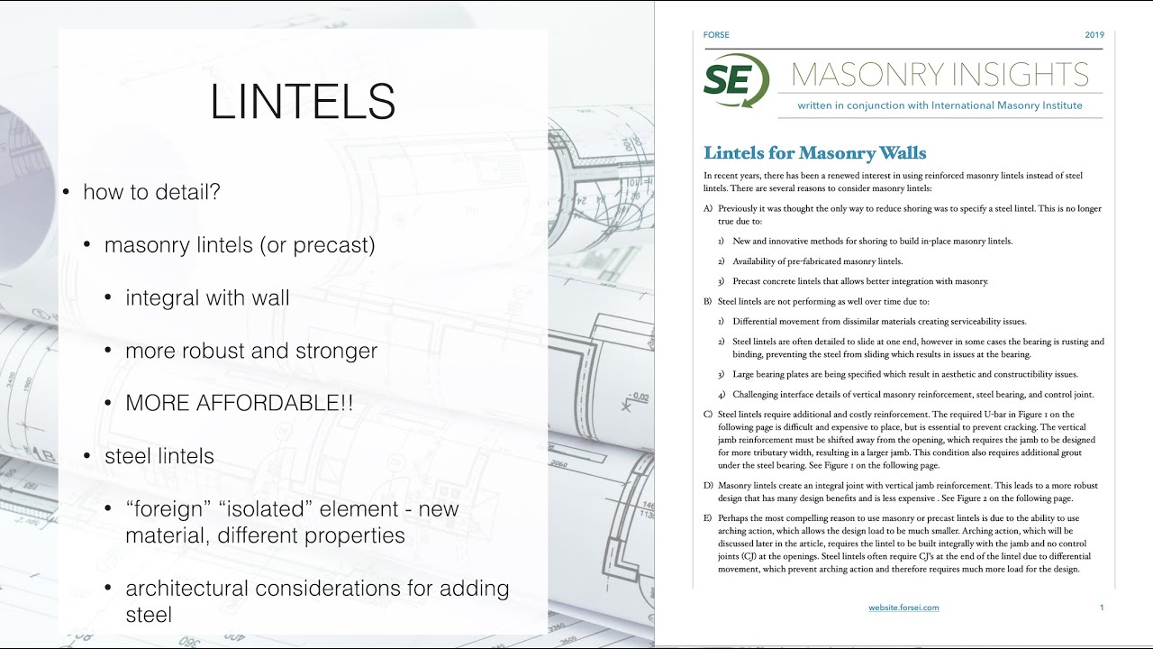 Masonry Lintels Design for Structural Engineers