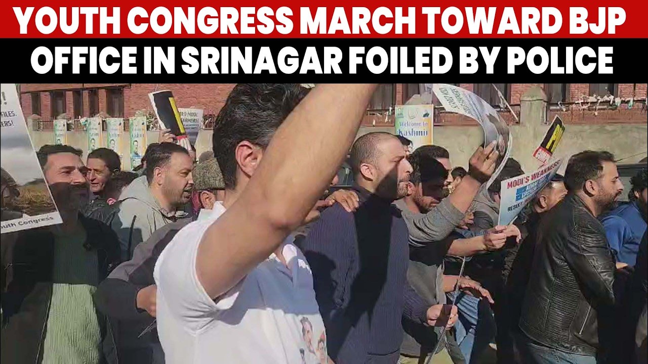 Youth Congress March Toward BJP Office in Srinagar Foiled by Police