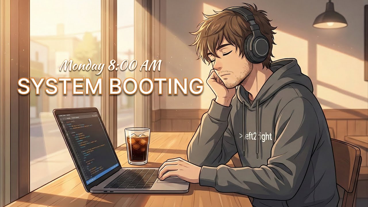 Sleepy Monday Morning ☕ Cafe Coding Lo-fi to Wake Up | left2right