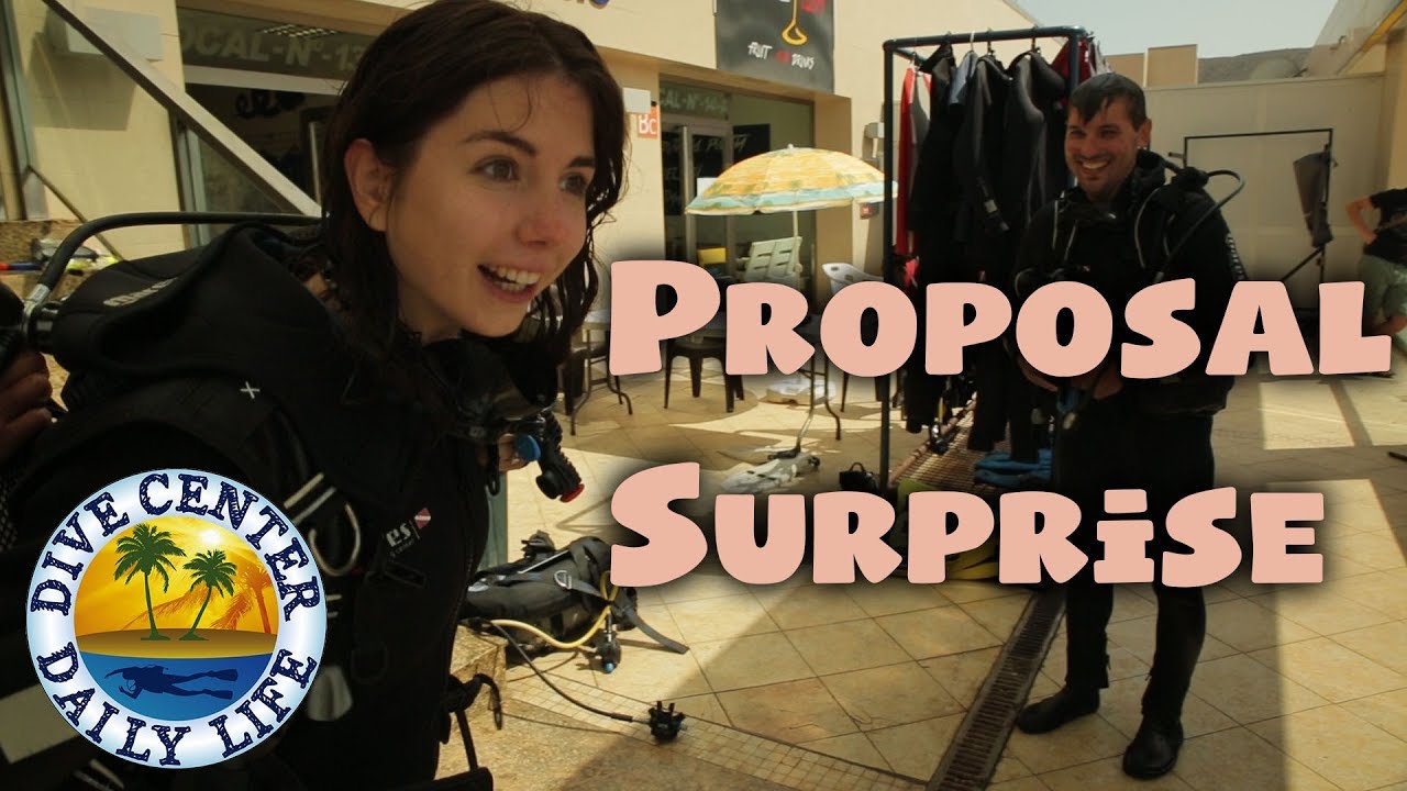 Scuba diving wedding proposal