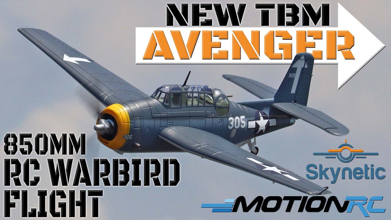 Полёт на новом радиоуправляемом самолёте Skynetic TBM Avenger &ldquo;VT-84&rdquo; 850 мм (33,4&rdquo;) с убирающимс...