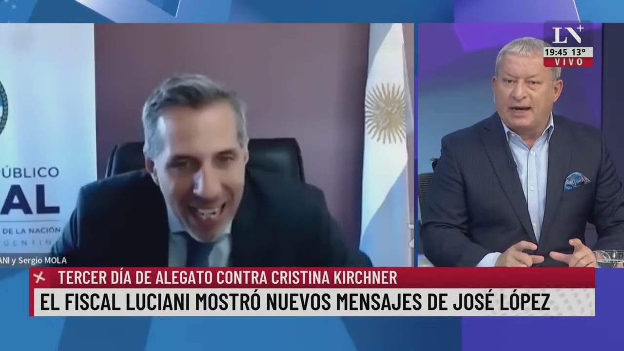 El fiscal Luciani mostró nuevos mensajes de José López. Tercer día de alegato contra CFK