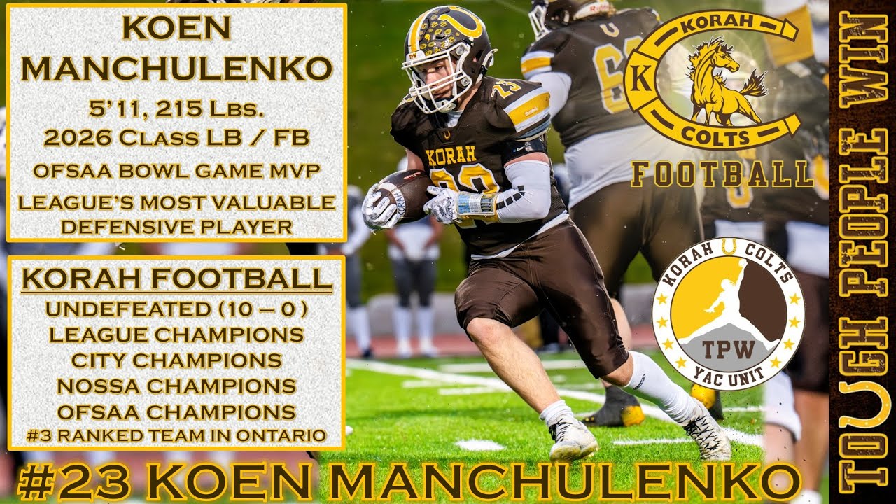 Koen Manchulenko (5'11, 215 Lbs. 2026 Class H-Back / LB) -  2025 Season H-Back Highlights