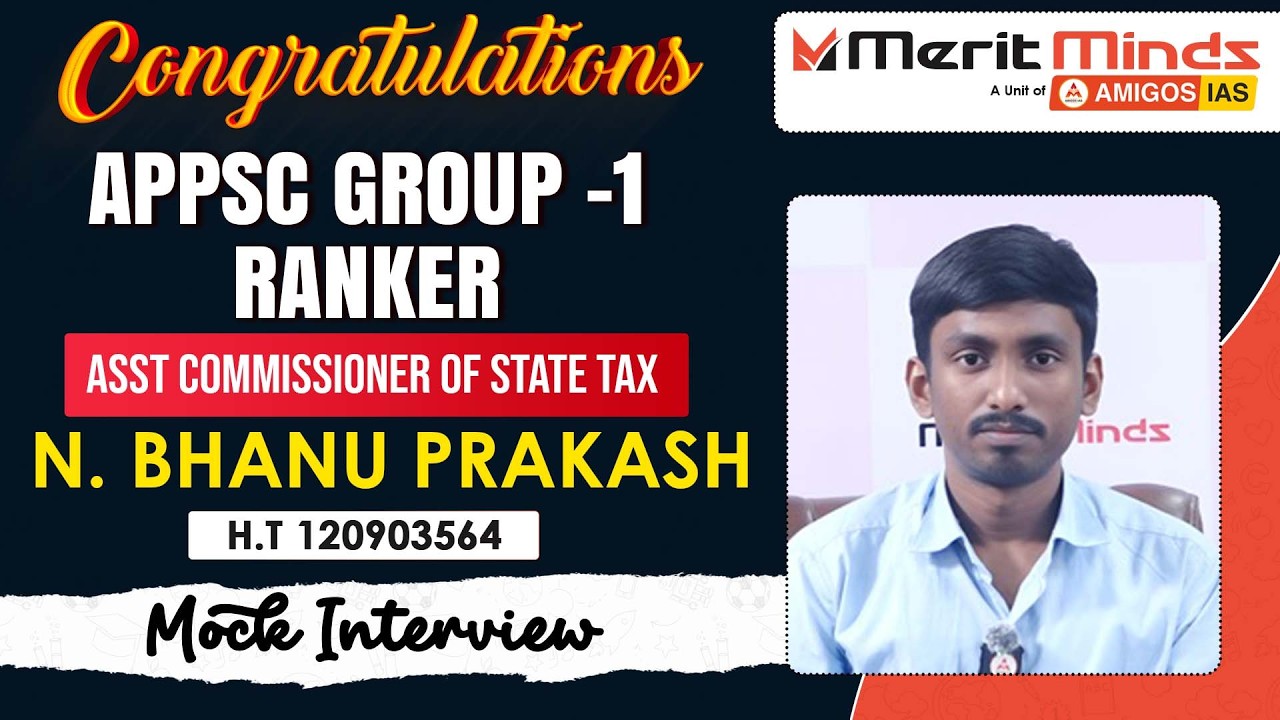 🔥Asst Commissioner of State Tax🏛️ | N. Bhanu Prakash | Mock Interview | Merit Minds 🎓🚀
