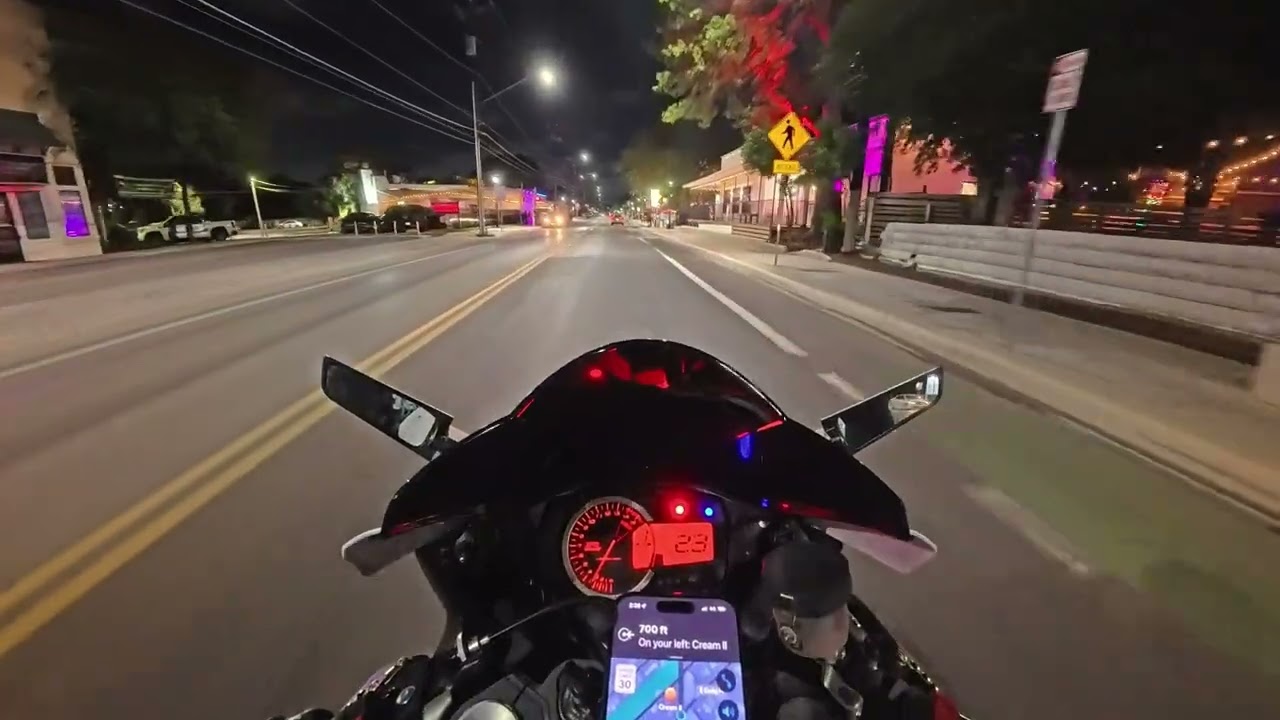 1AM SOLO RIDE DOWNTOWN SATX AND HIGHWAY PART 1.....NATURAL SOUND
