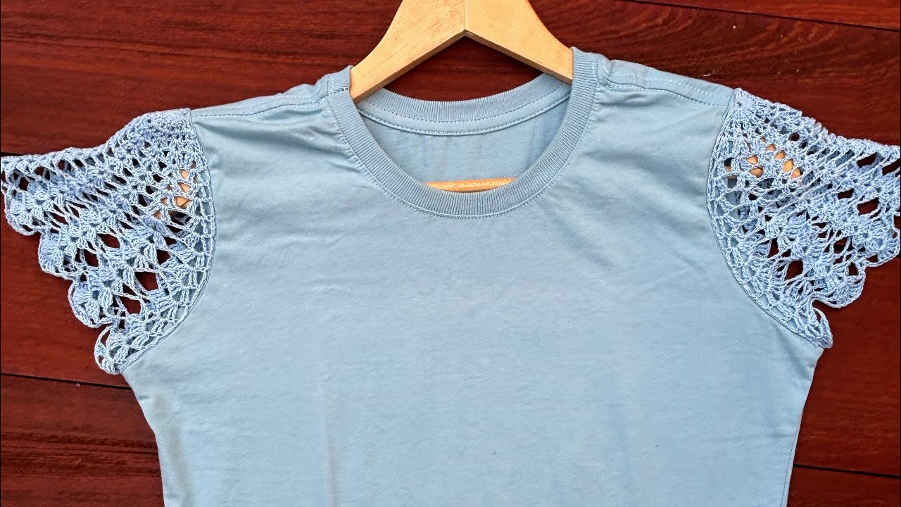 Aula completa de Customização de crochê , blusa de crochê , ponto leque, manga de blusa em crochê!