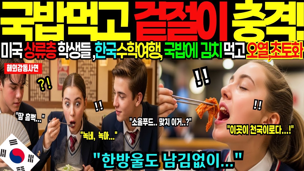 [해외감동사연] 미국 상류층 사립고 학생들, 한국으로 수학여행 와서 값진 경험, 국밥에 갓 담근 김치 먹고 소울푸드 등극? 평생 잊지 못할 여행으로 남다!