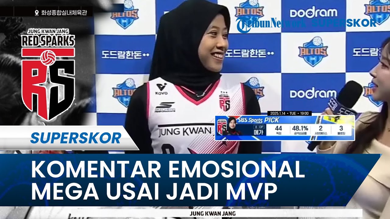 KOMENTAR EMOSIONAL MEGAWATI🔥USAI CETAK 44 POIN dan Raih MVP saat Red Sparks Bungkam IBK Altos #mega