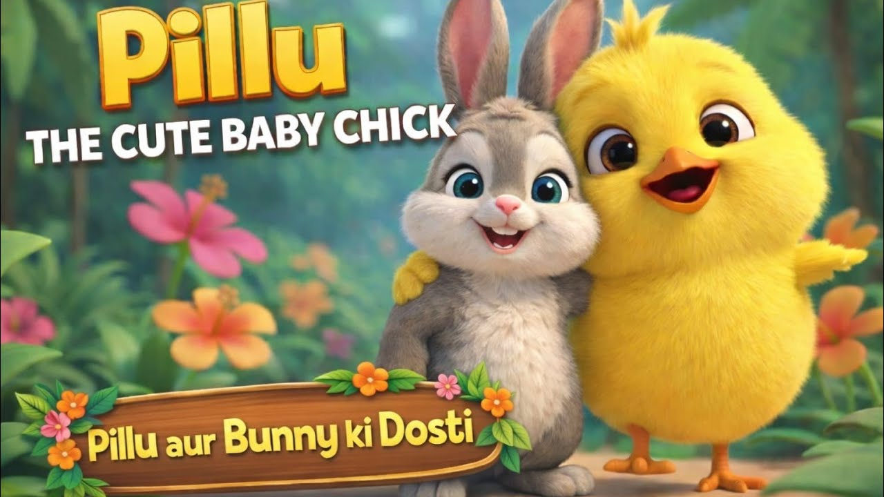 Pillu the Cute Baby Chick 🐥 | Funny Animal Cartoon Story for Kids | Pyari Animal Cartoon Kahani | 