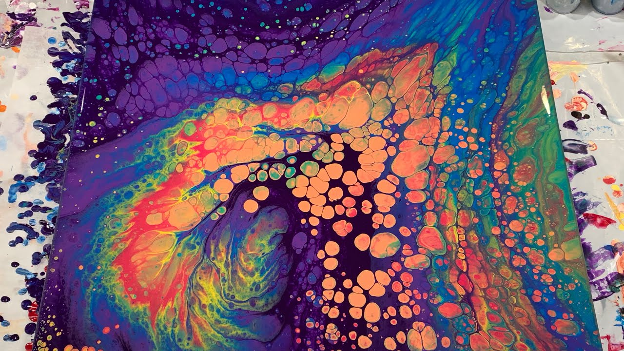 (202) Make Any Paint Cell Without Silicone! Straight Pour Rainbow, Fluid Acrylic Pour Painting