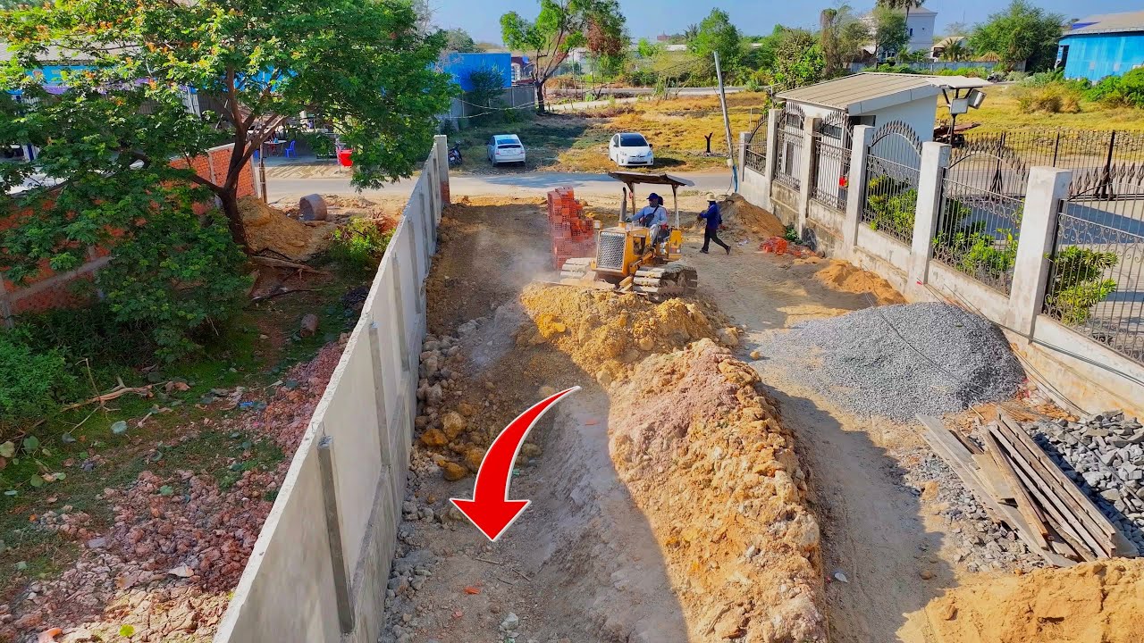 Questioning New Job!! Dozer Pushing The Soil To Fill The Space Between The Foundation Of The Fence