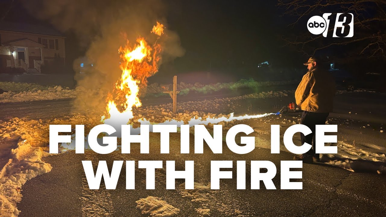 Virginia man turns up the heat on icy driveways with his flamethrower
