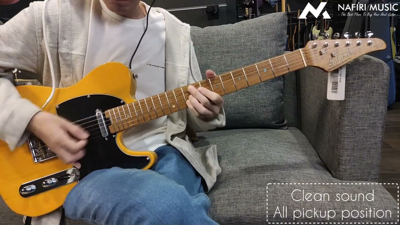 SOLOKING MT-1 ASH FMN WITH ROASTED FLAME MAPLE NECK In Butterscotch Blonde Finish! Quick Sound Test