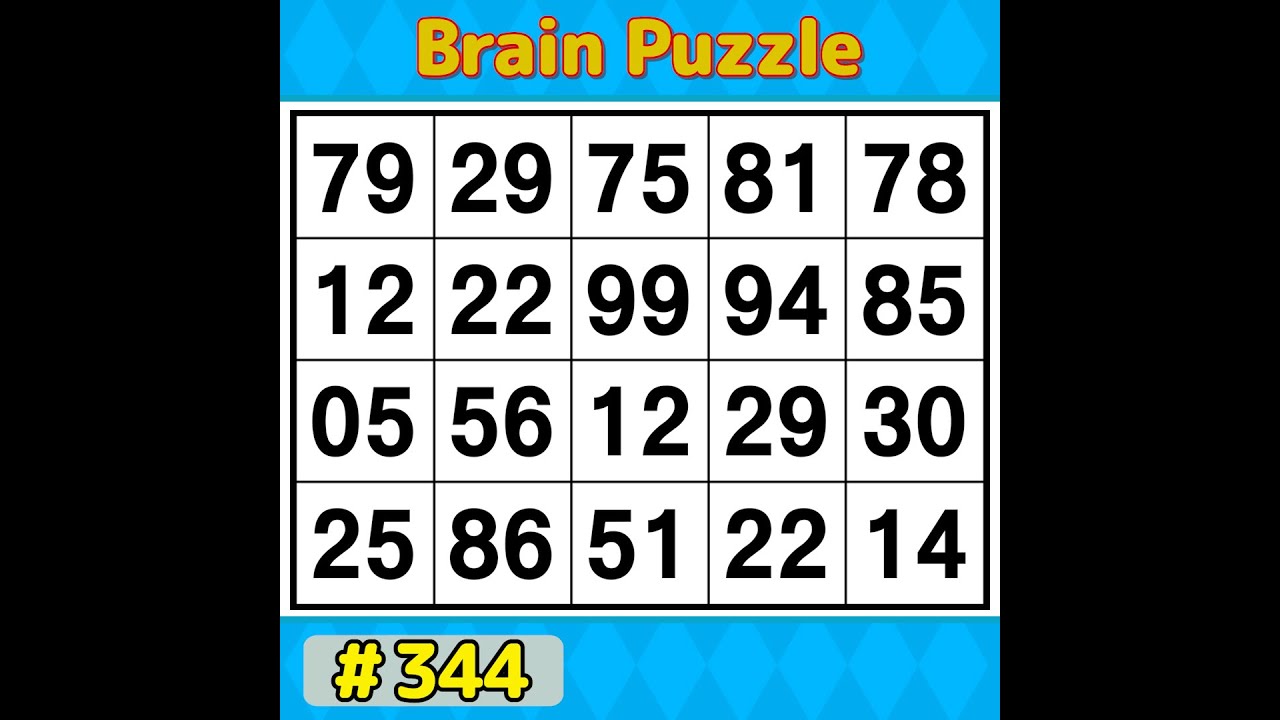【Number Search】 Boost your concentration. 《Brain training》 #344