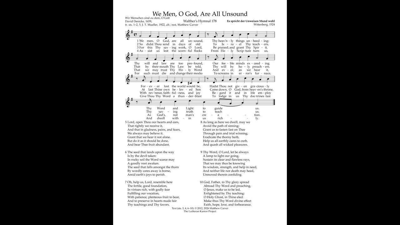 We Men, O God, Are All Unsound