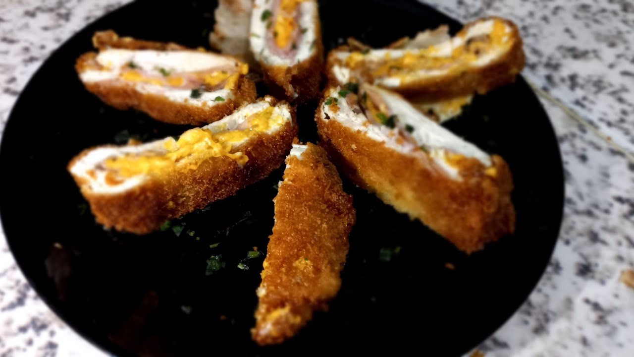 كوردن بلو صدر دجاج محشي بالجبن سهل وسريع cordon bleu