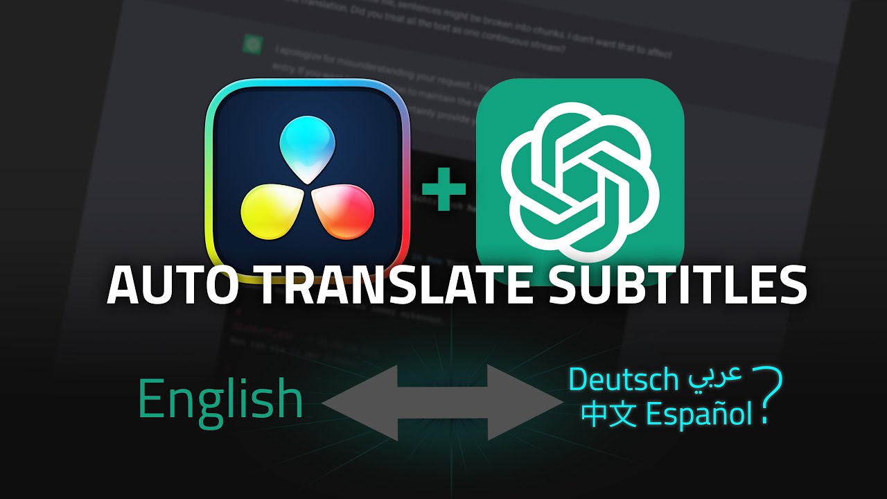 Автоматический перевод субтитров в DaVinci Resolve — ChatGPT How to Translation AI 18.5
