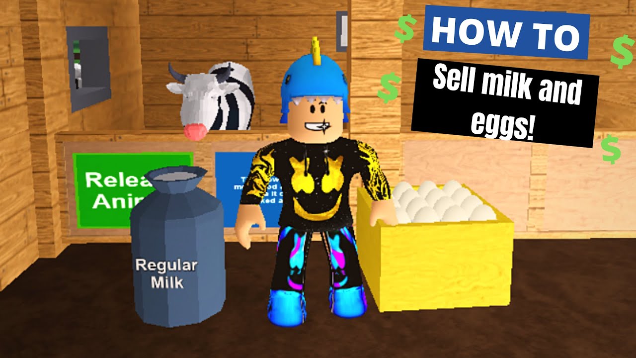 How to sell eggs and milk! Roblox farming and friends