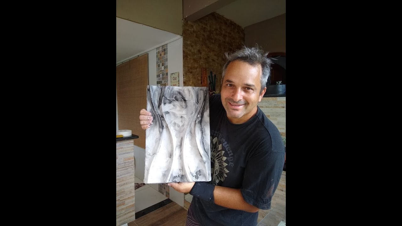 COMO FAZER PLACA DE GESSO PIGMENTADA 3D - GESSO 3 D EFEITO MARMORIZADO - GESSO 3 D CASEIRO