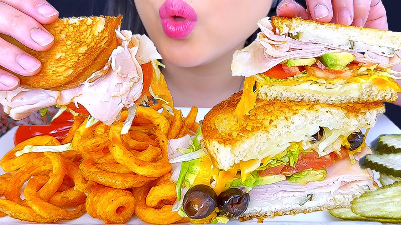 ASMR MUKBANG | Phan's Toasted Turkey Sandwich & Curly Fries | Eating Sounds | ASMR Phan