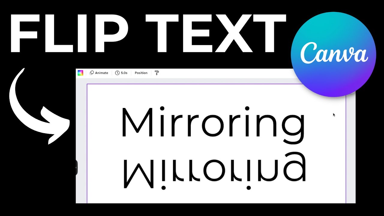 How to Flip Text In Canva Tutorial (Mirroring Text + Flipping Vertically & Horizontally)