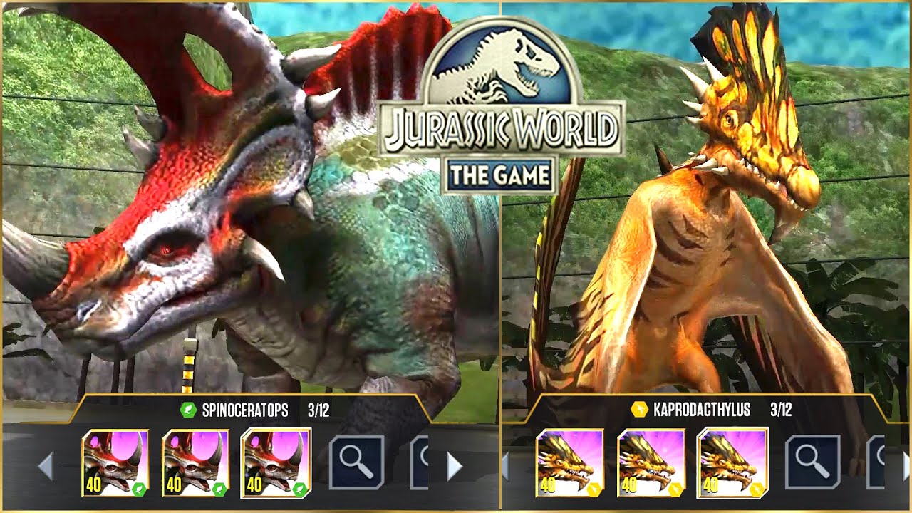 SPINOCERATOPS VS KAPRODACTHYLUS X3 MAX LEVEL 40. PVP BATTLE | Jurassic World The Game